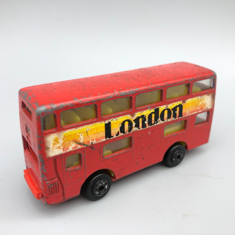 Vintage Diecast Red London Double Decker Bus Sliding Door Zylmex P334 Hong Kong